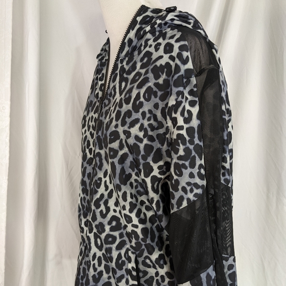 PINK EUC track jacket shorts snow leopard XS black - Picture 2 of 16